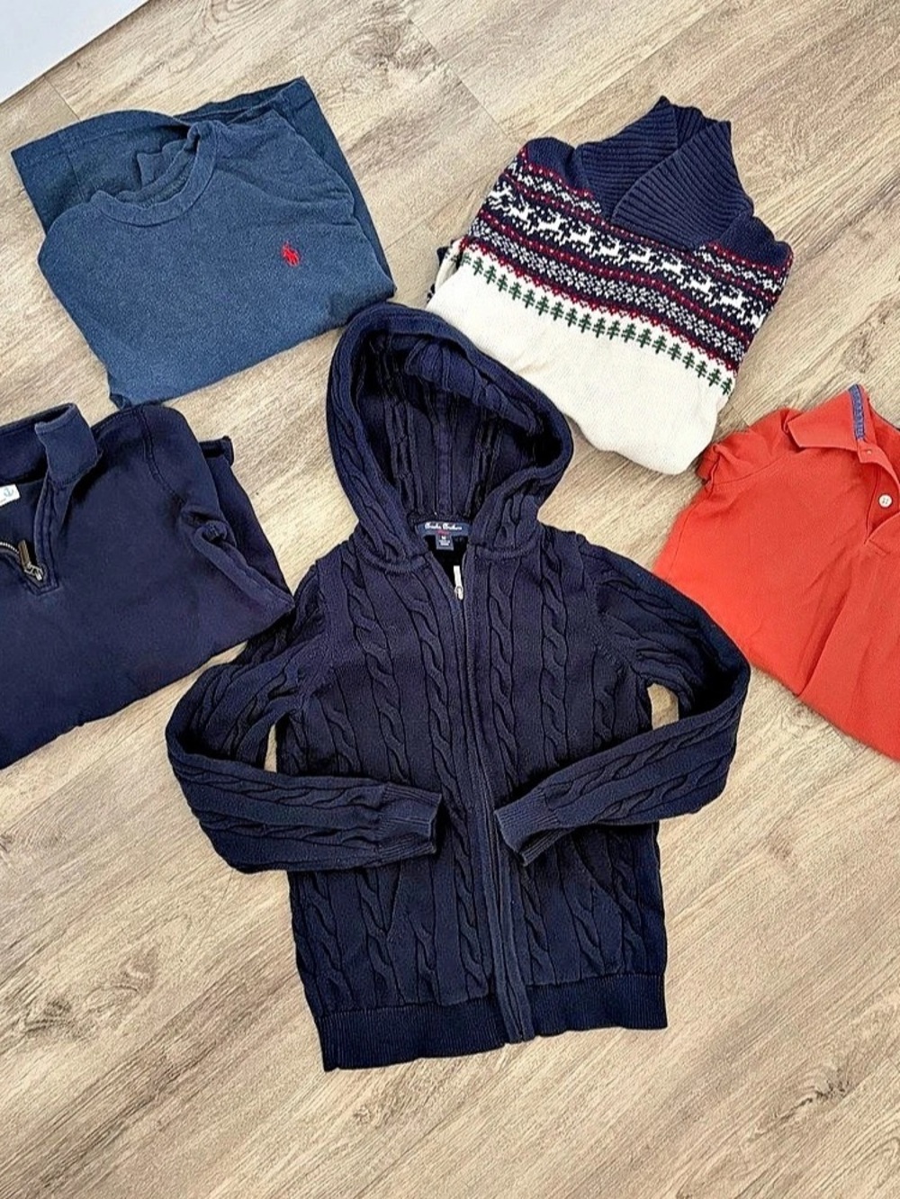 Lot Of 5 Boys Preppy Shirts Sweater Clothing Size S M 7 8 Brooks Brothers Polo